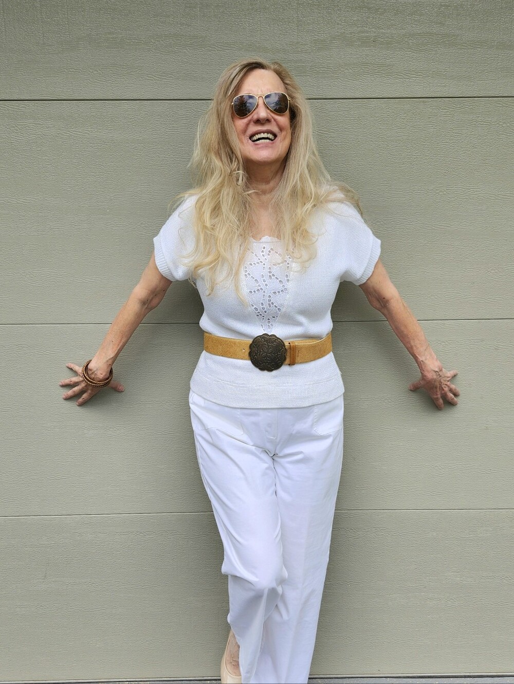 Vintage Elite USA  Stunning New Cowgirl Calf Hair W/ Brass Buckle Belt, L, $75 - Picture 9 of 10